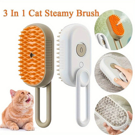 Easy to Use No-Rinse Pet Cleaning Brush, Steam Fluff Removal Massage Comb with Anti-Static Function for Dog and Cat Grooming - ZOOMNSTORE