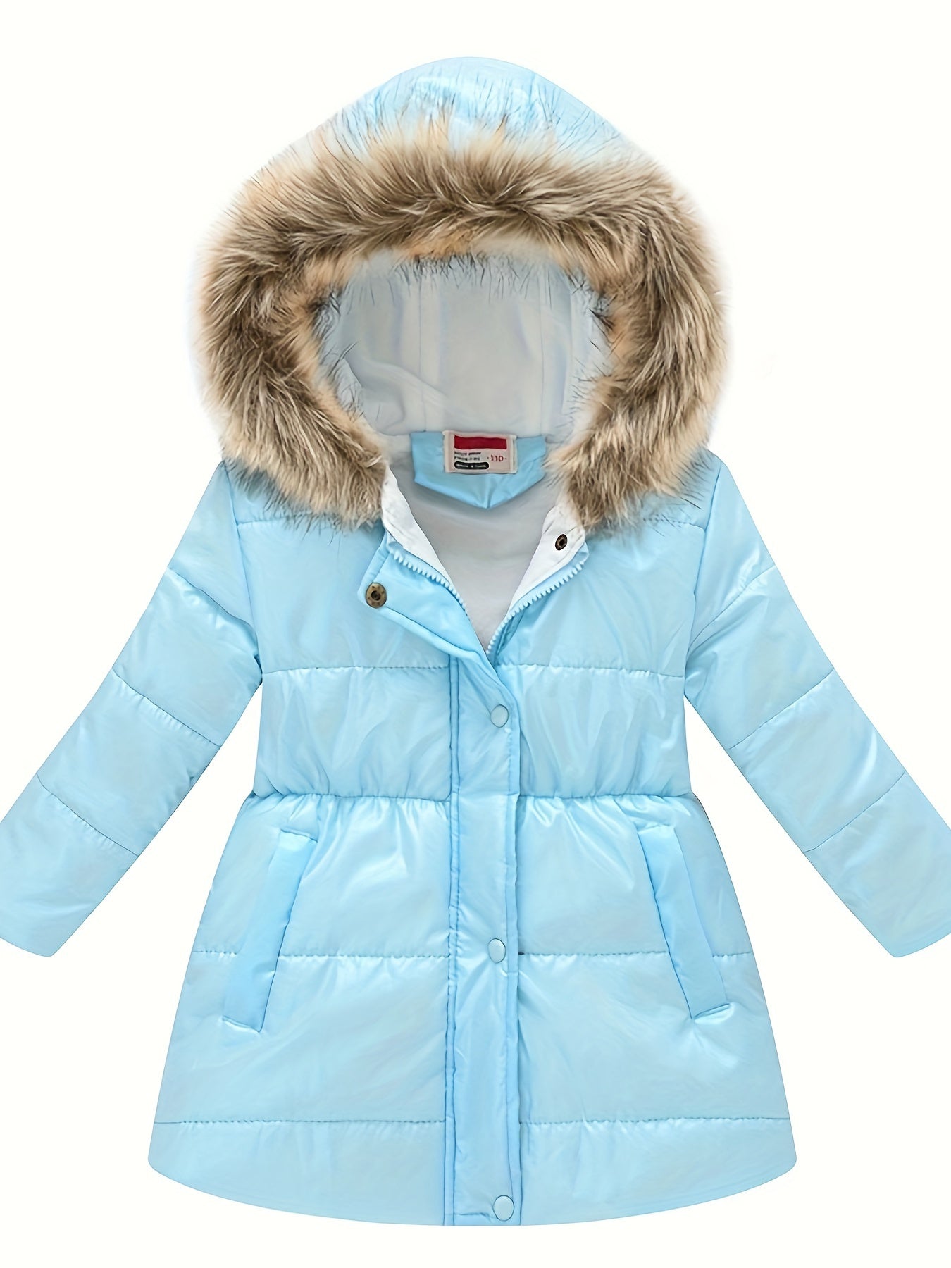 Kids Girls Winter Coats Hooded Rainproof Solid Color Basic Kids Toddler Warm Snow suit