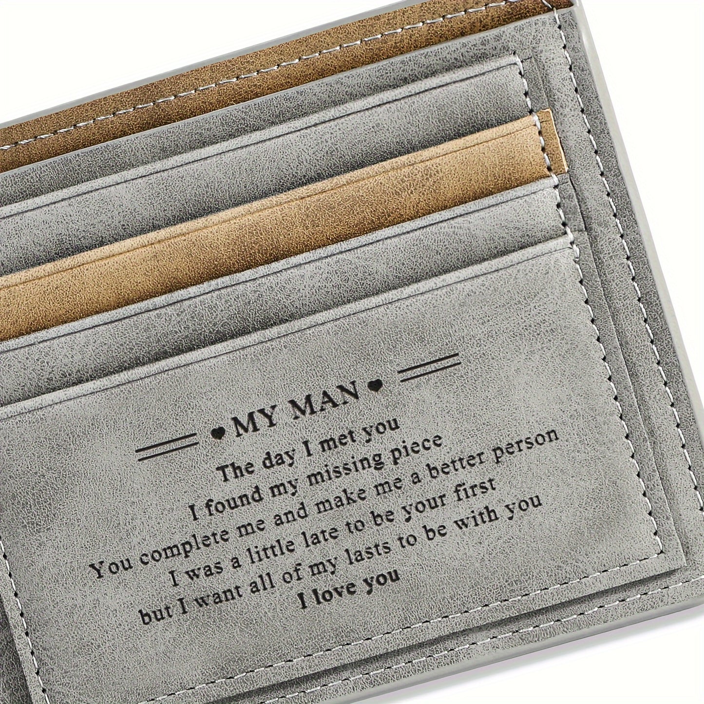 Faux Leather Bifold Wallet for Men - Gift-Ready with Box Ideal for Fathers Day and Special Occasions