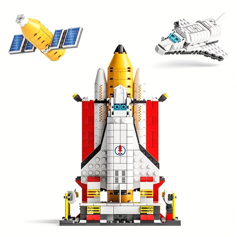 Space Plane Building Blocks Set - 1000pcs Rocket Launch Center Toy for Ages 7-12