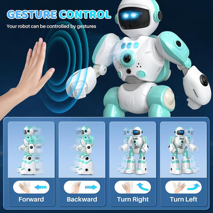 Interactive Robot Toy with Remote Control - Programmable Voice Recording Dance Gestures - USB Rechargeable Durable ABS - Great Gift for Kids