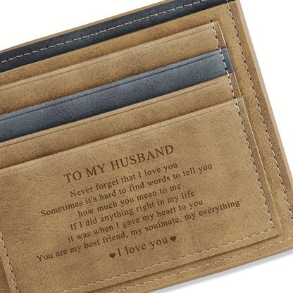 Faux Leather Bifold Wallet for Men - Gift-Ready with Box Ideal for Fathers Day and Special Occasions