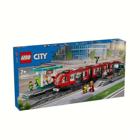 LEGO City Center Tram  Station Set - Fun Toy Train for Ages 7