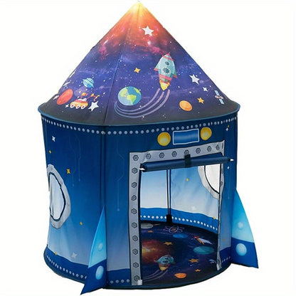 Kids Space-Themed Pop-Up Play Tent - Large Portable Outdoor Toy for Beach and Playtime