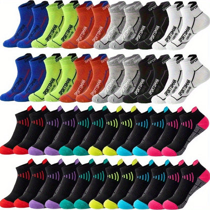 [12 Pairs Sweat Absorbent Running Socks] 12/ 24 Pairs Summer Breathable Sweat Absorbent Tyr Does Not Wear Feet Professional Running Fitness Socks