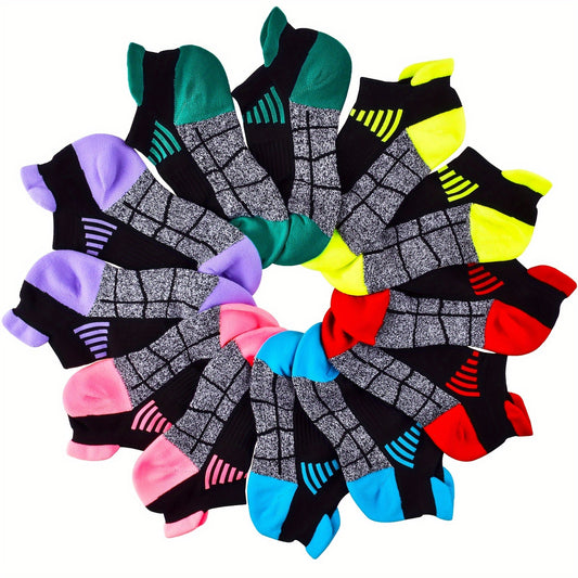 6 Pairs of Women's Compression Athletic Socks, Low Top Thickened Breathable Athletic Socks for Running, Cycling and Hiking