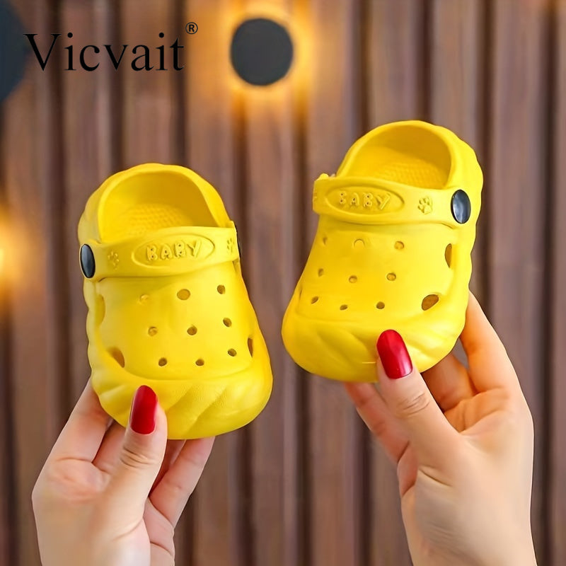 Vicvait Youngsters' Ultra-Comfortable Clogs & Sandals - Featherweight, Ventilated with Anti-Slip Soles - Perfect for Summer Garden Adventures, Available in Blue, Pink, and Yellow, Sandals for Summer