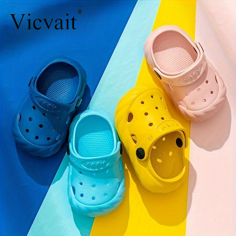 Vicvait Youngsters' Ultra-Comfortable Clogs & Sandals - Featherweight, Ventilated with Anti-Slip Soles - Perfect for Summer Garden Adventures, Available in Blue, Pink, and Yellow, Sandals for Summer