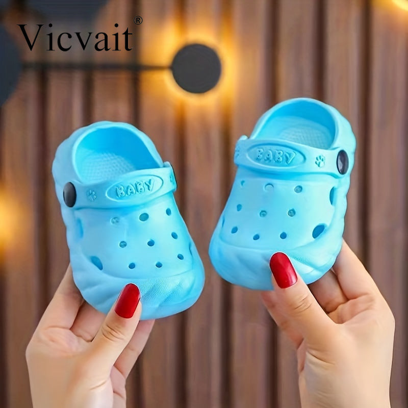 Vicvait Youngsters' Ultra-Comfortable Clogs & Sandals - Featherweight, Ventilated with Anti-Slip Soles - Perfect for Summer Garden Adventures, Available in Blue, Pink, and Yellow, Sandals for Summer