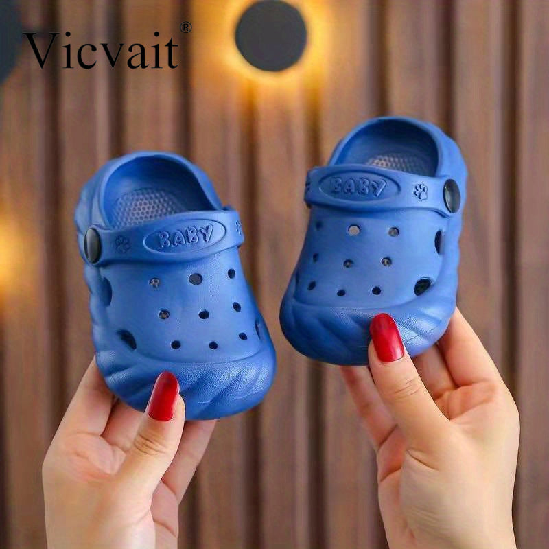 Vicvait Youngsters' Ultra-Comfortable Clogs & Sandals - Featherweight, Ventilated with Anti-Slip Soles - Perfect for Summer Garden Adventures, Available in Blue, Pink, and Yellow, Sandals for Summer