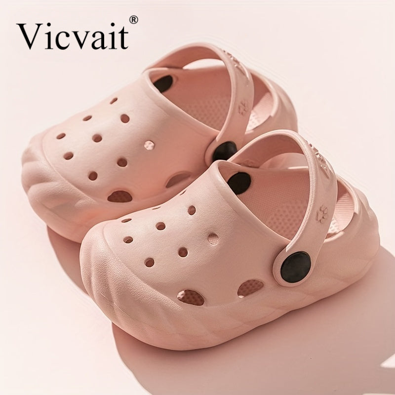 Vicvait Youngsters' Ultra-Comfortable Clogs & Sandals - Featherweight, Ventilated with Anti-Slip Soles - Perfect for Summer Garden Adventures, Available in Blue, Pink, and Yellow, Sandals for Summer