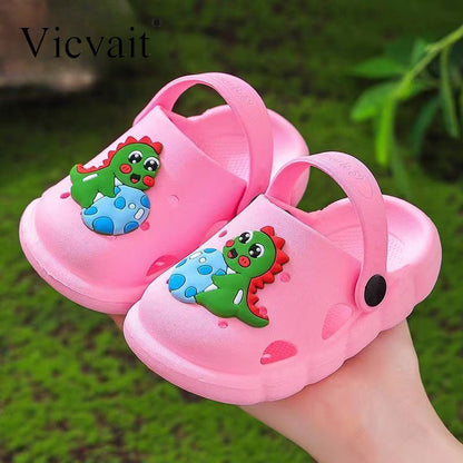 Cartoon Clogs for Kids - Breathable PVC Sandals for Indoor and Bathroom Use