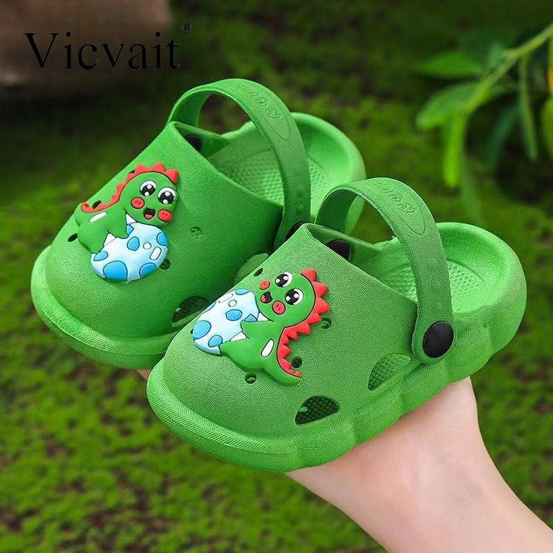 Cartoon Clogs for Kids - Breathable PVC Sandals for Indoor and Bathroom Use