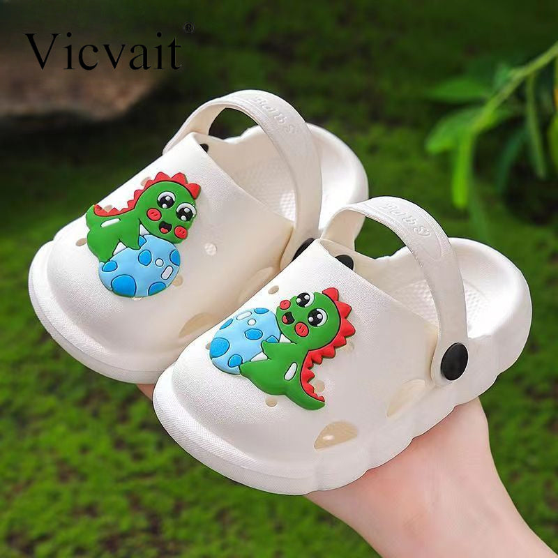 Cartoon Clogs for Kids - Breathable PVC Sandals for Indoor and Bathroom Use