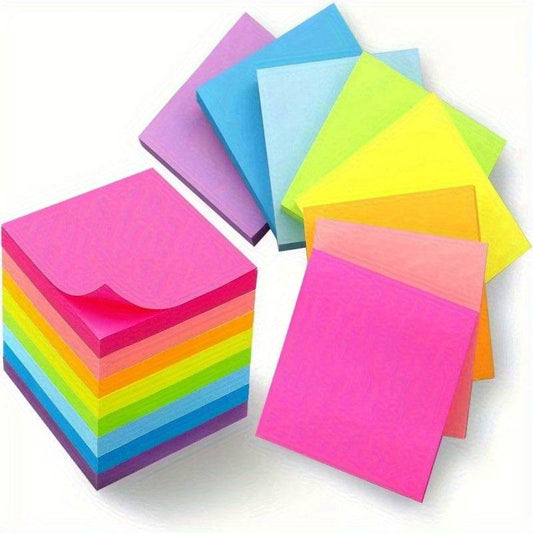 300-Pack Self-Adhesive Assorted Vibrant Colors Sticky Notes Set - Convenient for Students and Office Use - ZOOMNSTORE