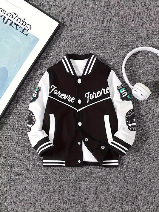 Boys' Coat Spring And Autumn New 2024 Coat Top Baseball Coat Loose Sports Casual Versatile Trendy Children's Wear