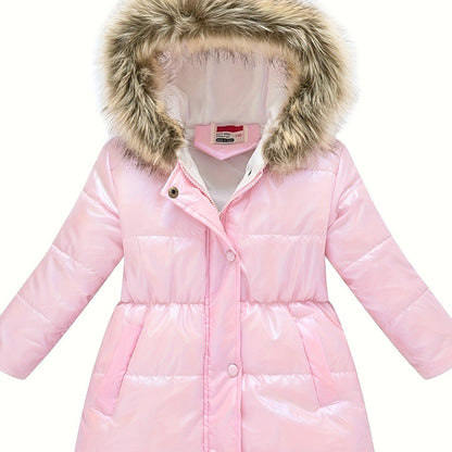 Kids Girls Winter Coats Hooded Rainproof Solid Color Basic Kids Toddler Warm Snow suit