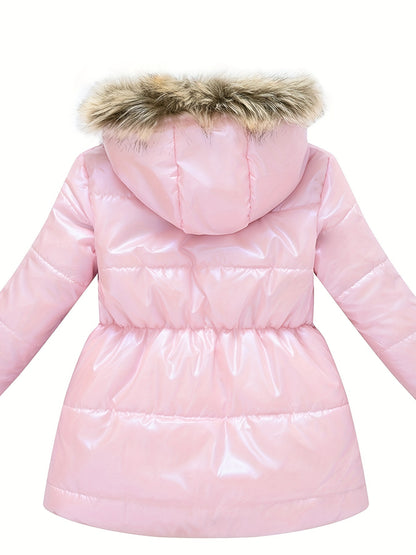 Kids Girls Winter Coats Hooded Rainproof Solid Color Basic Kids Toddler Warm Snow suit