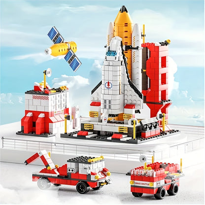 Space Plane Building Blocks Set - 1000pcs Rocket Launch Center Toy for Ages 7-12