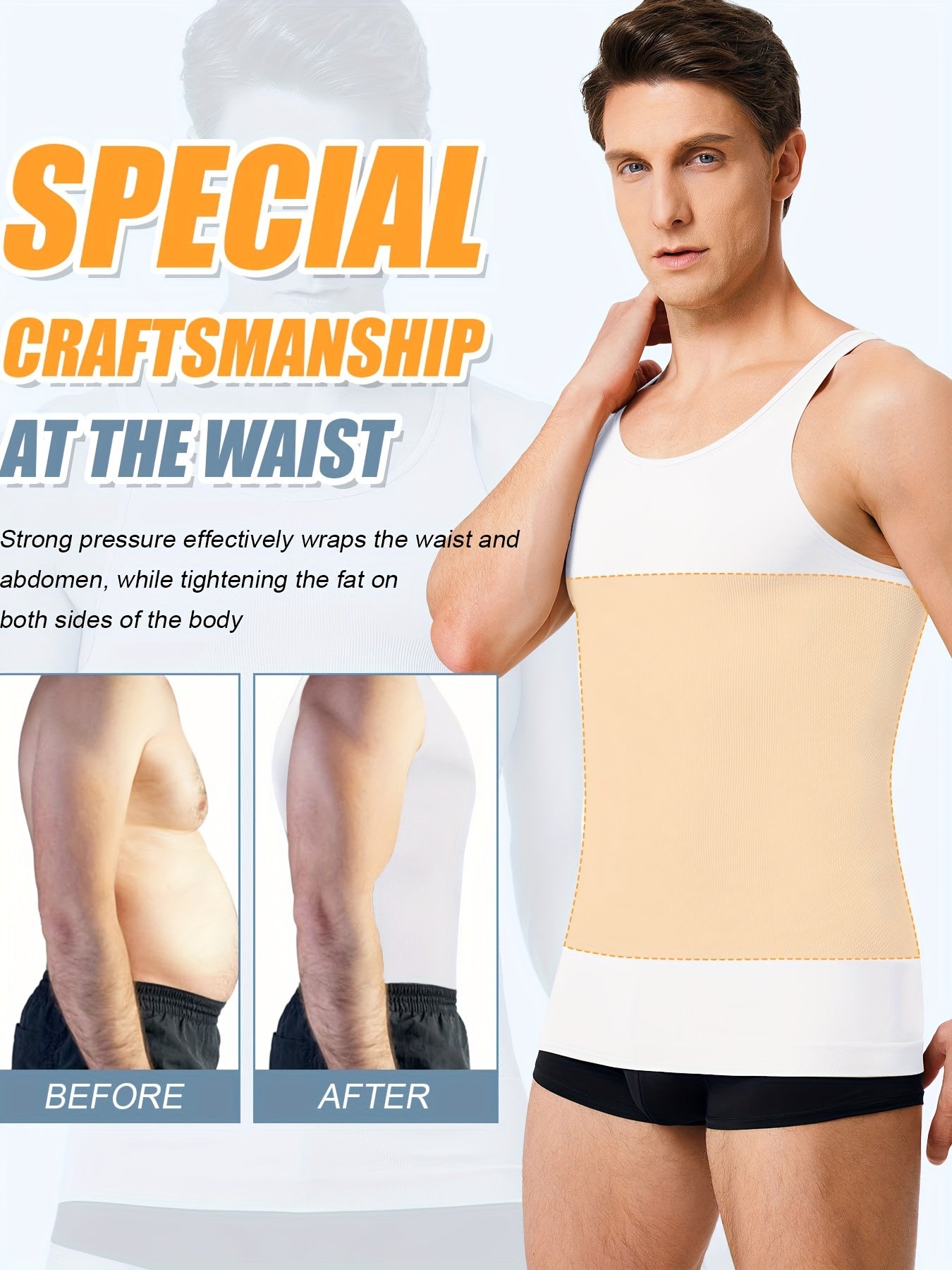 Men's Seamless Compression Tank Top - Slimming, Breathable & Moisture-Wicking for Fitness, Gym & Casual Attire