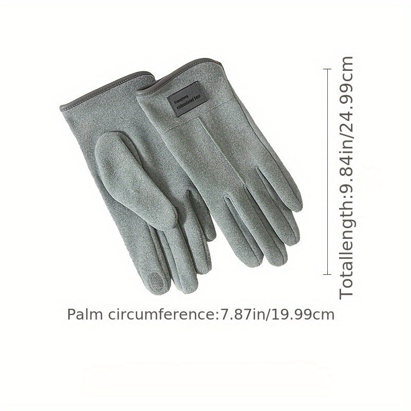 Mens Winter Cycling Gloves - Warm Velvet Windproof Touchscreen