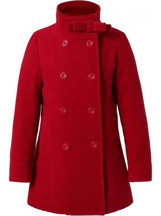 Bisous Girls Trench Coat Double Breasted Button Winter Jacket