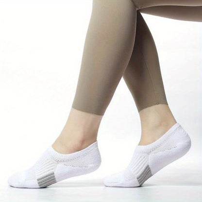 [6 Pairs No-Show Socks Cushioning] 6/12 Pairs of Women'S No-Show Socks Made from Cotton, Designed for Athletic Use with a Low Cut, Ankle Fit, And Non-Slip Features, Perfect for Running with Cushioning.