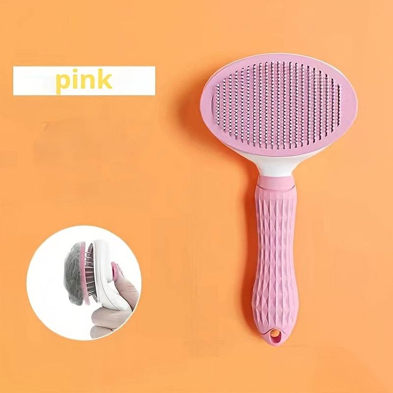 Easy One-Click Pet Hair Removal Brush - Gentle Grooming for Dogs & Cats - ZOOMNSTORE