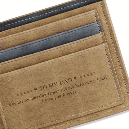 Faux Leather Bifold Wallet for Men - Gift-Ready with Box Ideal for Fathers Day and Special Occasions