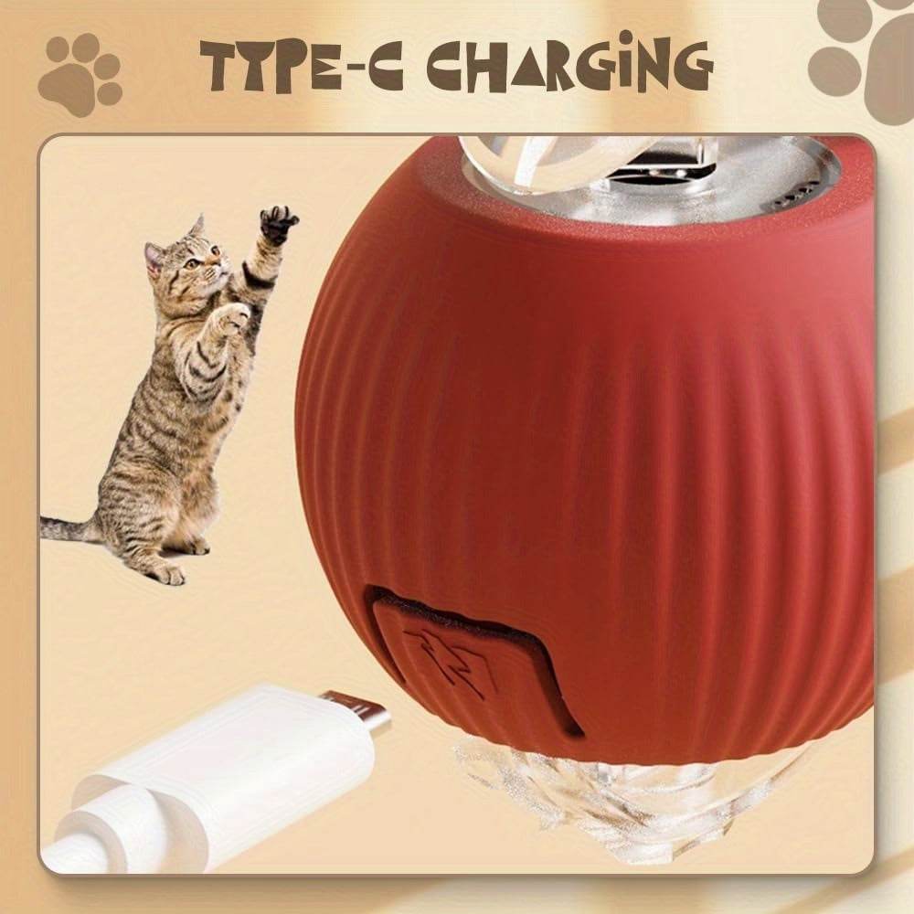 3pcs Set (Red, Gray, Green) Fully Automatic 360° Rolling Pet Ball - Grinding And Relieving Functions, 3 Modes with USB Charging LED Light, Durable Plastic Material - For Small Cats & Dogs - Interactive Pet Toy - Perfect Gift - ZOOMNSTORE