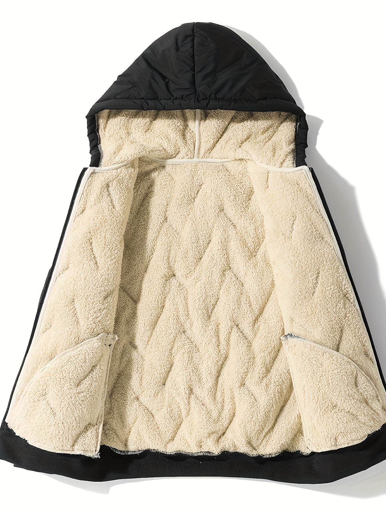 Boy's Thermal Lined Puffer Hooded Coat Plus Velvet Warm Zipper Comfy Loose Fall Winter Jacket