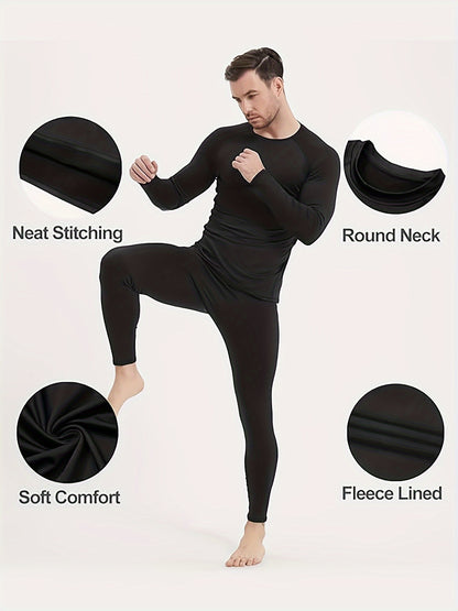 [5 Pack Thermal Compression Shirt] 5 Pack Men's Thermal Compression Shirt Fleece Lined Long Sleeve Athletic Base Layer Cold Weather Gear Workout Top