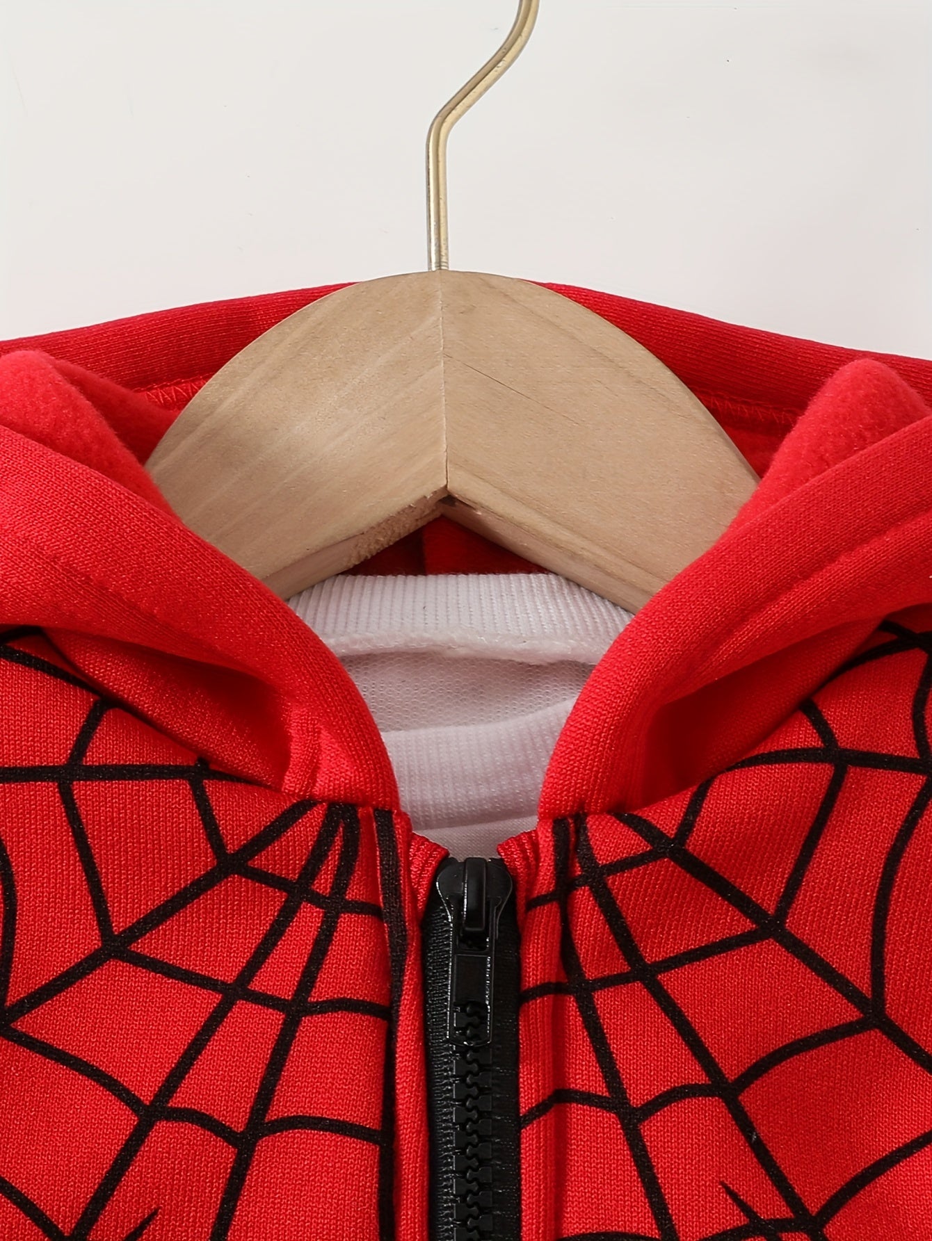 Autumn And Winter Zip Up Long Sleeve Spider Web Pattern Hooded Jacket - Boy's Coat