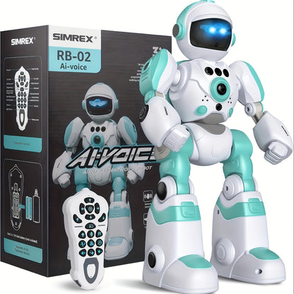 Interactive Robot Toy with Remote Control - Programmable Voice Recording Dance Gestures - USB Rechargeable Durable ABS - Great Gift for Kids