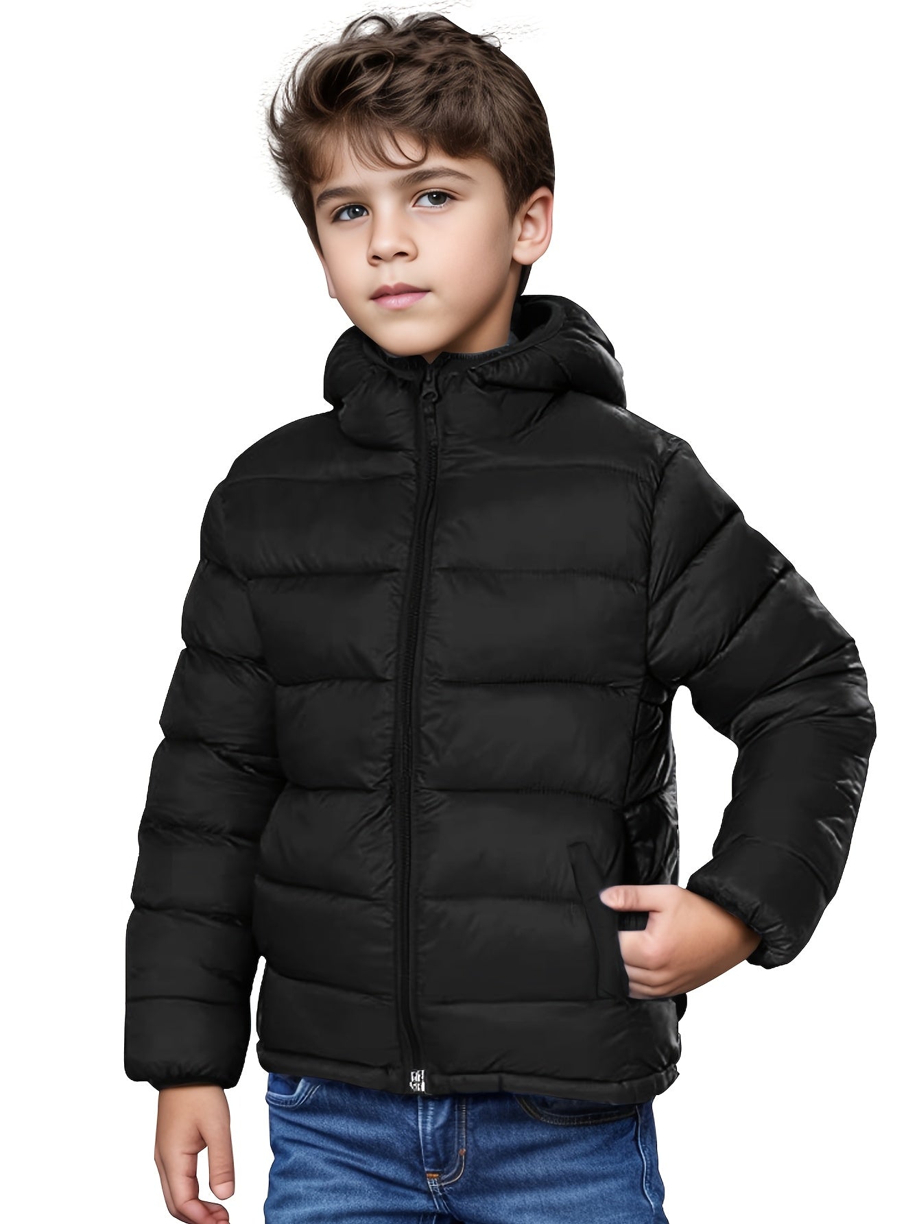 Boys' Black Cotton Jacket for Winter - Warm, Durable, And Stylish Essential Outerwear for Cold Weather Comfort And Protection