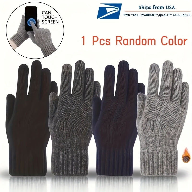 Winter Beanie  Scarf Set with Touch Screen Gloves - Fleece Lined Black Hat for Men  Women