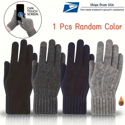 Winter Beanie  Scarf Set with Touch Screen Gloves - Fleece Lined Black Hat for Men  Women