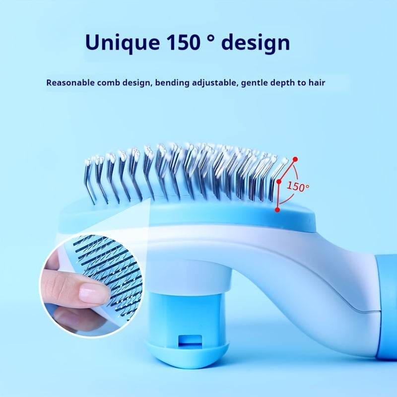 Easy One-Click Pet Hair Removal Brush - Gentle Grooming for Dogs & Cats - ZOOMNSTORE