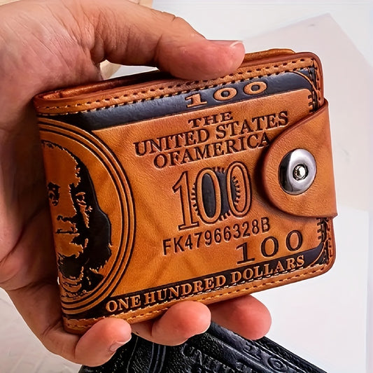 Unique Dollar Bill Bifold Wallet - Retro PU Leather Multi-Card Holder