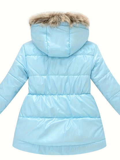 Kids Girls Winter Coats Hooded Rainproof Solid Color Basic Kids Toddler Warm Snow suit