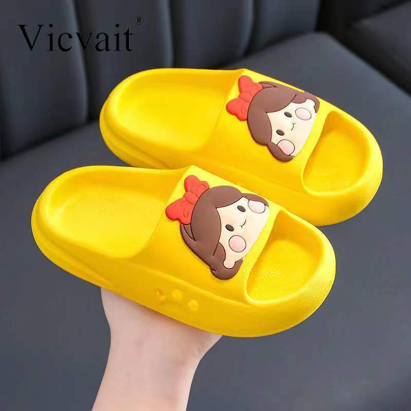 Girls Cartoon Princess Slippers - Non-Slip Pink Summer Sandals for IndoorOutdoor Use