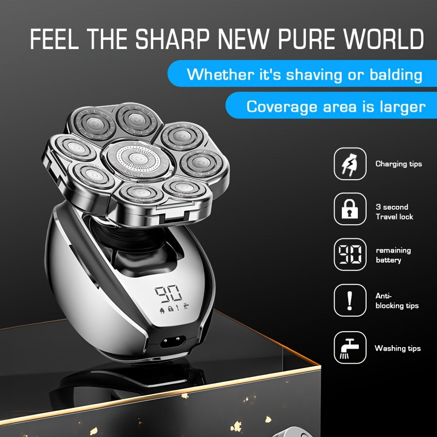 [6-in-1 Upgraded Head Shaver] Electric Head Shaver for Bald Men, Upgraded 6-in-1 Head Shaver for Bald Men, Grooming Kit Electric Shaver for Men, Cordless Rechargeable Bald Head Razor for Home&Travel, Best Mens Gift, Mens Chri