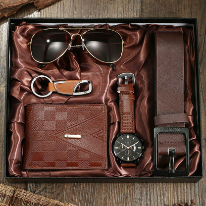 5pcs Luxury Fashion Gift Set - Men's Business Accessories Box: Glasses, Keychain, Belt & More - Perfect for Birthdays, Anniversaries & Special Occasions - ZOOMNSTORE