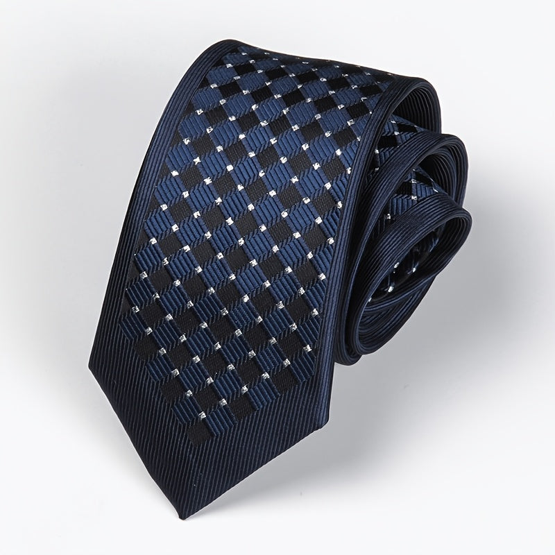 [One Sleek Black Striped Tie] LYTWLZK Sleek Black Striped Men's Tie - Polyester, Perfect for Business & Formal Occasions