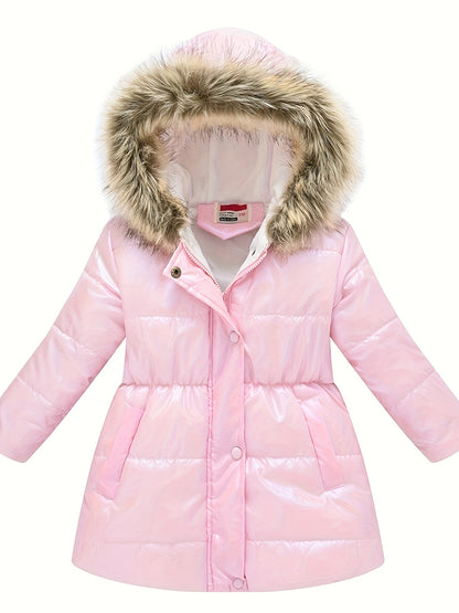 Kids Girls Winter Coats Hooded Rainproof Solid Color Basic Kids Toddler Warm Snow suit