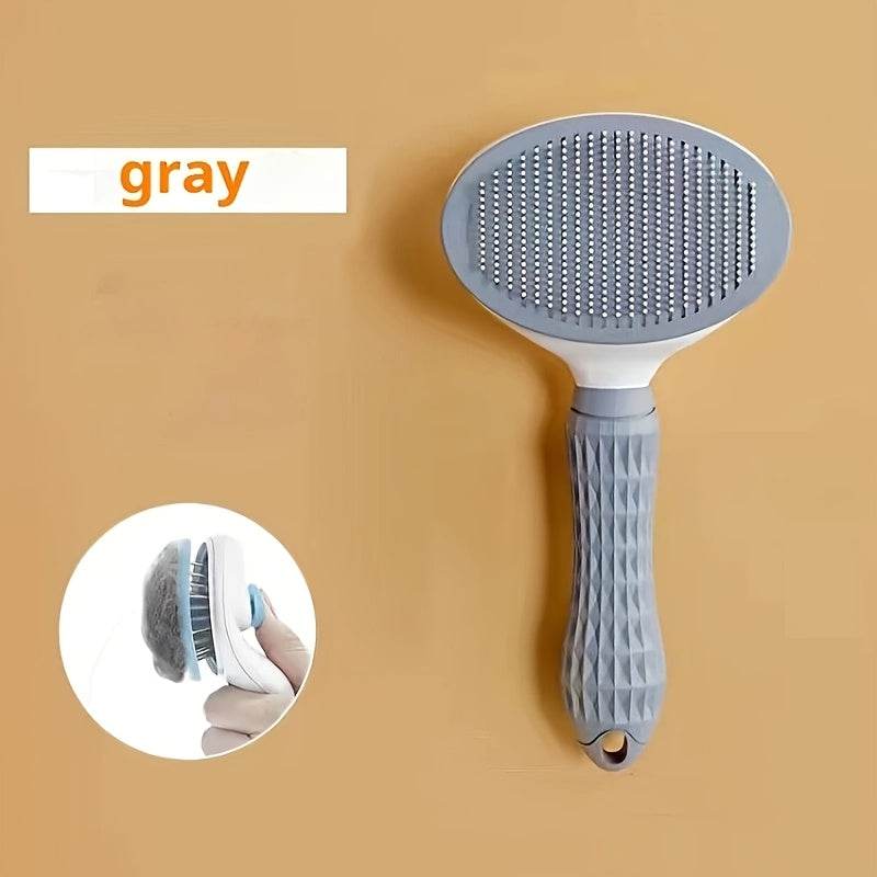 Easy One-Click Pet Hair Removal Brush - Gentle Grooming for Dogs & Cats - ZOOMNSTORE