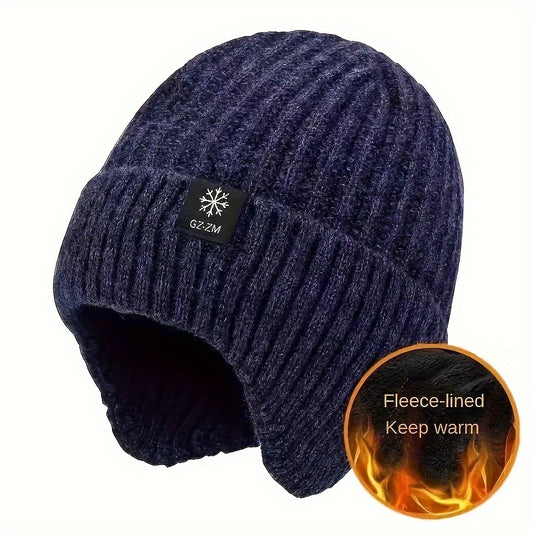 Mens Fleece Lined Beanie Hat with Ear Flap - Perfect Fathers Day Gift