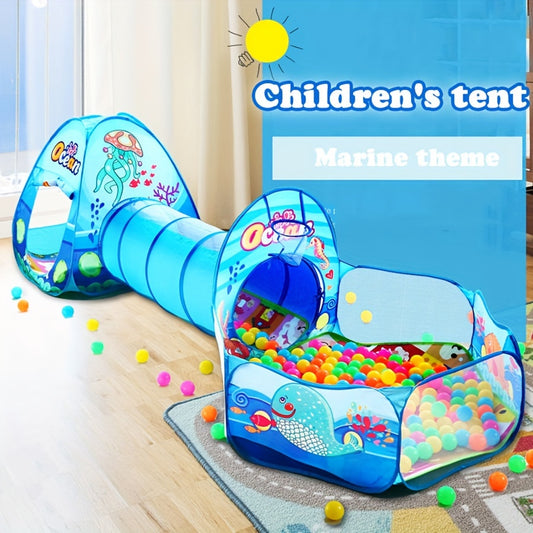 Kids Playset - Pop-Up Tent Ball Pit  Tunnel - IndoorOutdoor Fun for Ages 3