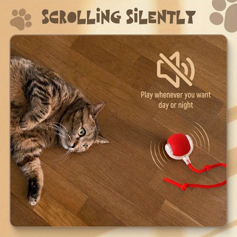 3pcs Set (Red, Gray, Green) Fully Automatic 360° Rolling Pet Ball - Grinding And Relieving Functions, 3 Modes with USB Charging LED Light, Durable Plastic Material - For Small Cats & Dogs - Interactive Pet Toy - Perfect Gift - ZOOMNSTORE