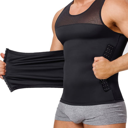 Adjustable Compression Vest For Back Support - Mens Shapewear With Hooks For Tummy Control And Body Shaping